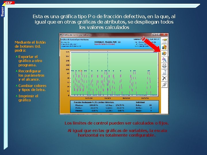 Esta es una gráfica tipo P o de fracción defectiva, en la que, al