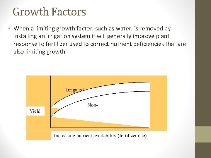 Growth Factors • When a limiting growth factor, such as water, is removed by