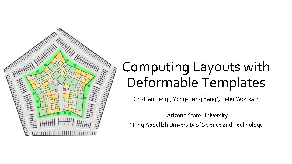 Computing Layouts with Deformable Templates Chi-Han Peng 1, Yong-Liang Yang 2, Peter Wonka 1,