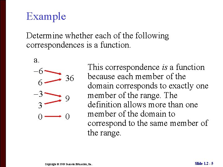 Example Determine whether each of the following correspondences is a function. a. 6 6