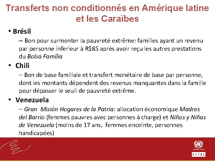 Transferts non conditionnés en Amérique latine et les Caraïbes • Brésil – Bon pour