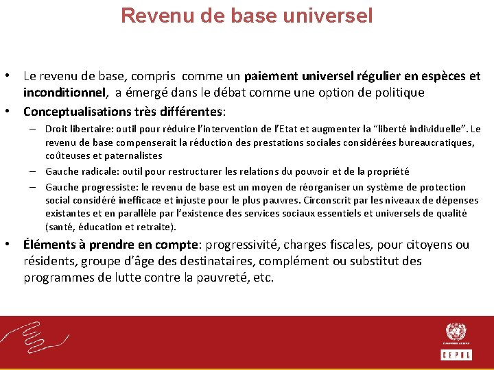 Revenu de base universel • Le revenu de base, compris comme un paiement universel