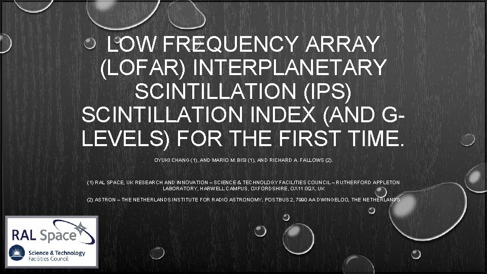 LOW FREQUENCY ARRAY (LOFAR) INTERPLANETARY SCINTILLATION (IPS) SCINTILLATION INDEX (AND GLEVELS) FOR THE FIRST