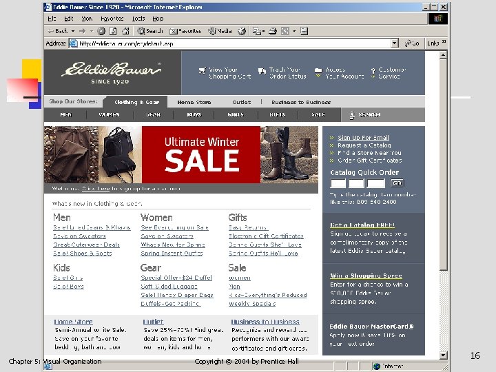 Chapter 5: Visual Organization Copyright © 2004 by Prentice Hall 16 