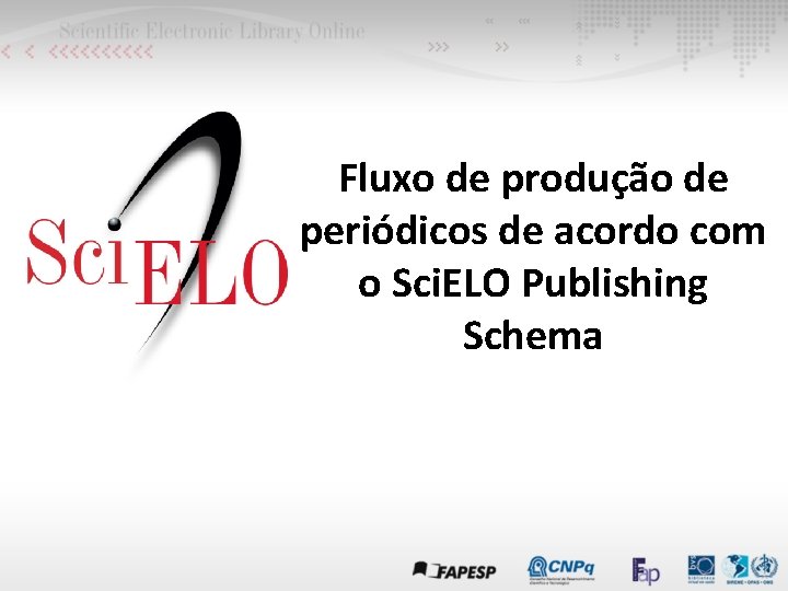Fluxo de produção de periódicos de acordo com o Sci. ELO Publishing Schema 