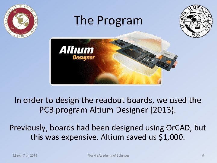 The Program In order to design the readout boards, we used the PCB program