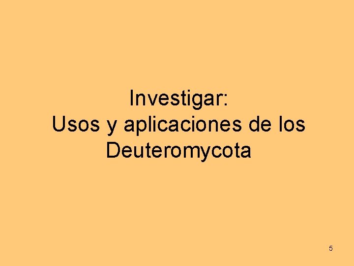 Investigar: Usos y aplicaciones de los Deuteromycota 5 