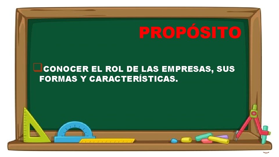 PROPÓSITO q. CONOCER EL ROL DE LAS EMPRESAS, SUS FORMAS Y CARACTERÍSTICAS. 3 