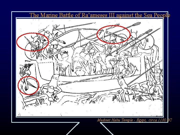 The Marine Battle of Ra’ameses III against the Sea People Medinet Habu Temple -