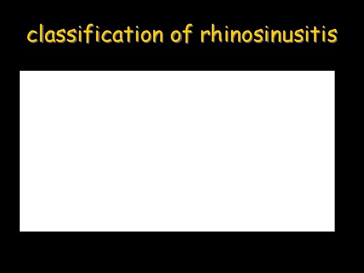 classification of rhinosinusitis 