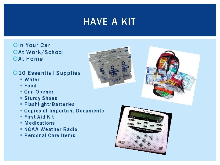 HAVE A KIT In Your Car At Work/School At Home 10 Essential Supplies §