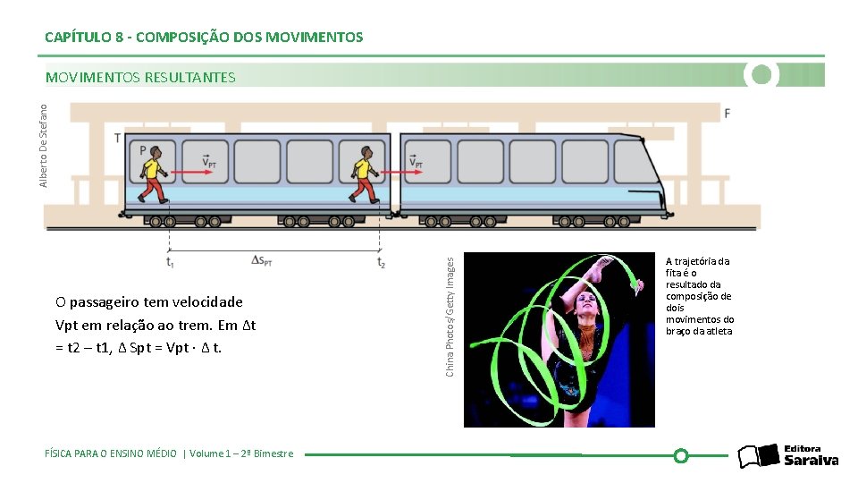 CAPÍTULO 8 - COMPOSIÇÃO DOS MOVIMENTOS O passageiro tem velocidade Vpt em relação ao