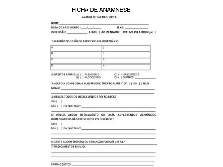 FICHA DE ANAMNESE 