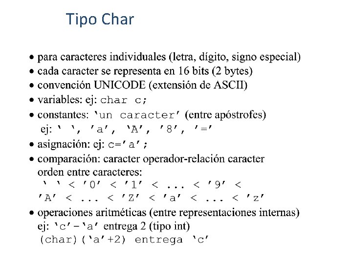 Tipo Char 