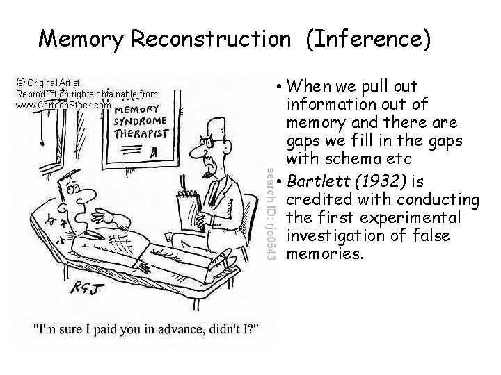 Memory Reconstruction (Inference) • When we pull out information out of memory and there