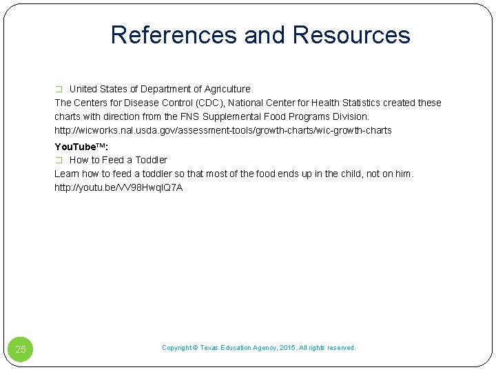 References and Resources � United States of Department of Agriculture The Centers for Disease References and Resources � United States of Department of Agriculture The Centers for Disease