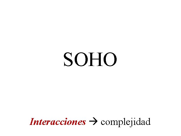 SOHO Interacciones complejidad 