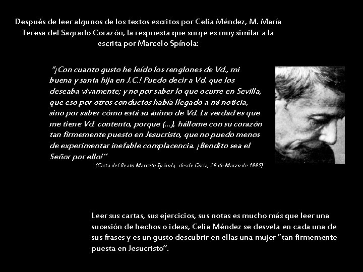 Después de leer algunos de los textos escritos por Celia Méndez, M. María Teresa
