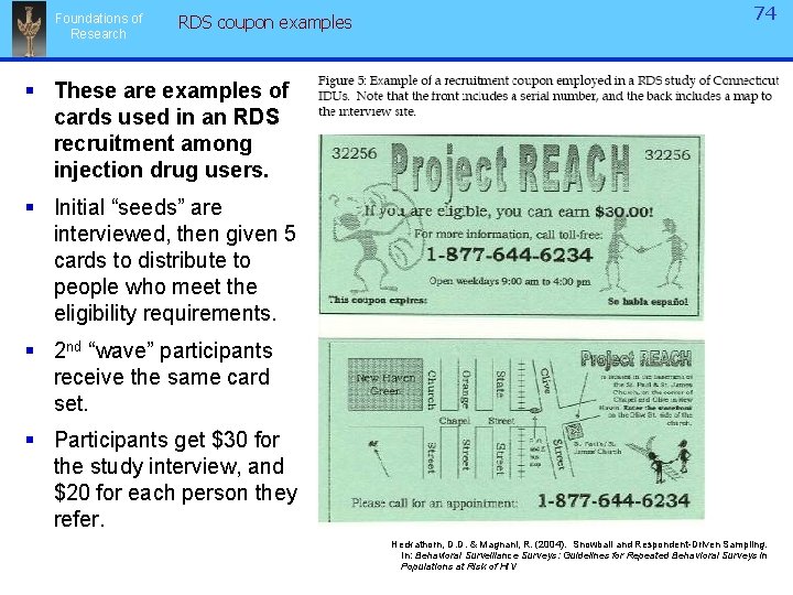 Foundations of Research RDS coupon examples 74 § These are examples of cards used Foundations of Research RDS coupon examples 74 § These are examples of cards used