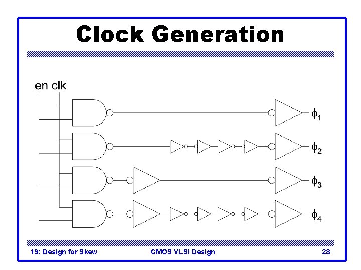 Clock Generation 19: Design for Skew CMOS VLSI Design 28 