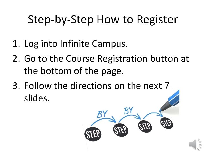 Step-by-Step How to Register 1. Log into Infinite Campus. 2. Go to the Course