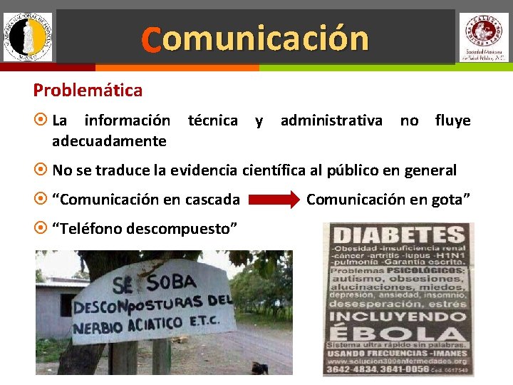 omunicación Comunicación Problemática La información técnica y administrativa no fluye adecuadamente No se traduce