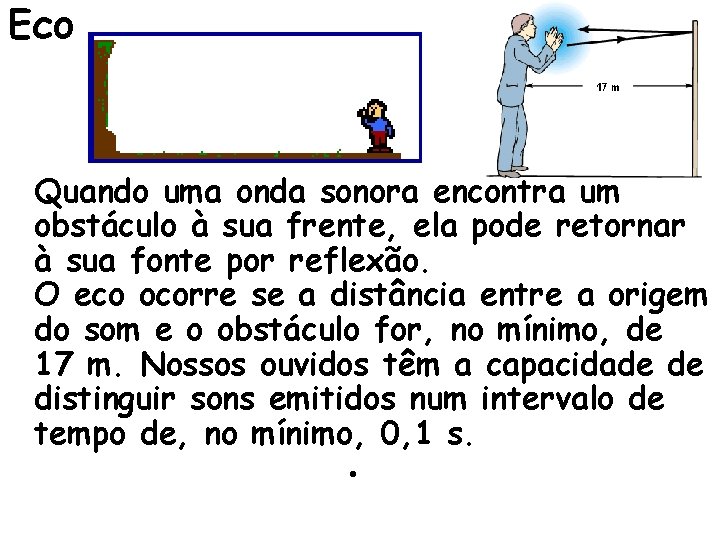 Eco Quando uma onda sonora encontra um obstáculo à sua frente, ela pode retornar