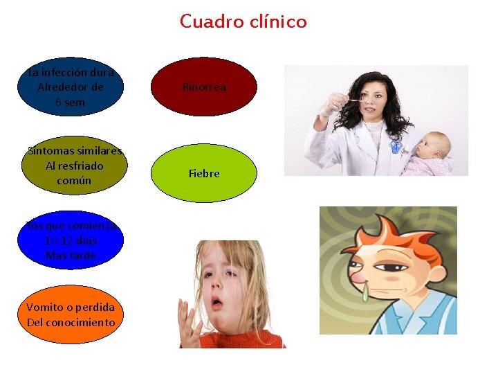 Cuadro clínico La infección dura Alrededor de 6 sem Síntomas similares Al resfriado común