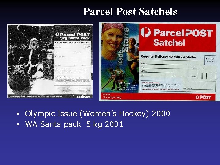 Parcel Post Satchels • Olympic Issue (Women’s Hockey) 2000 • WA Santa pack 5