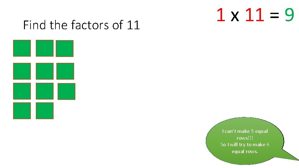 Find the factors of 11 1 x 11 = 9 can’t make 2534 equal