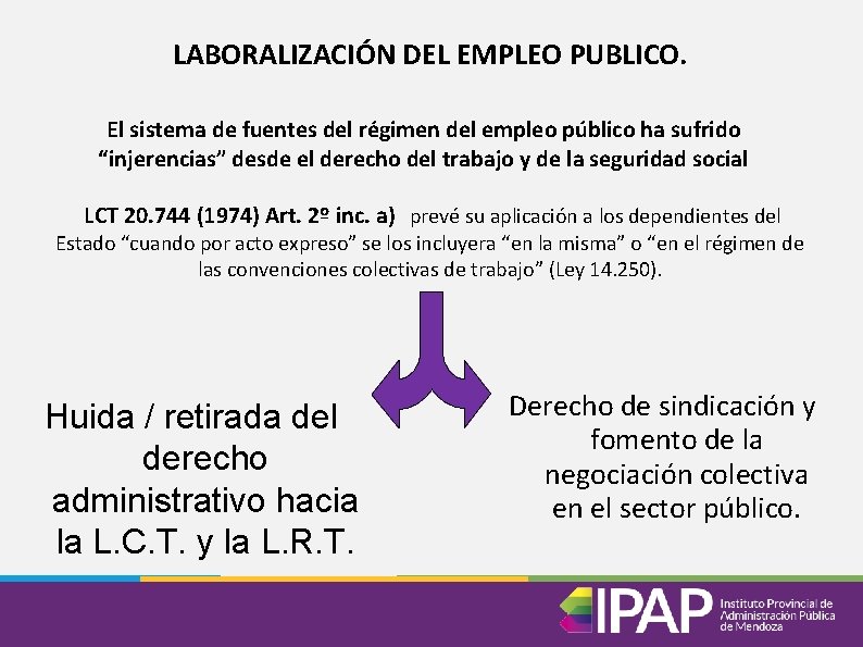 LABORALIZACIÓN DEL EMPLEO PUBLICO. El sistema de fuentes del régimen del empleo público ha