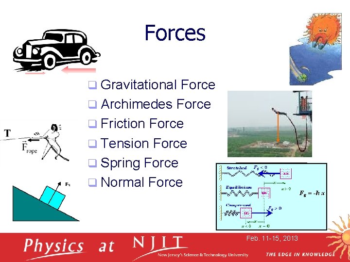 Forces q Gravitational Force q Archimedes Force q Friction Force q Tension Force q