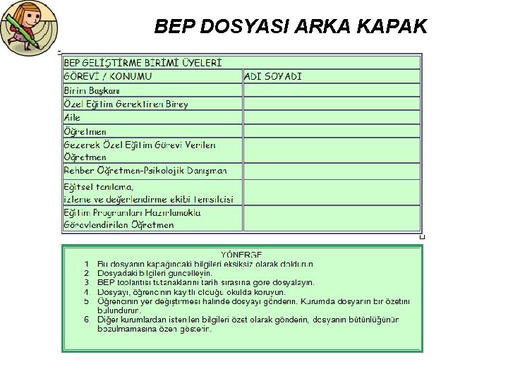 BEP DOSYASI ARKA KAPAK 