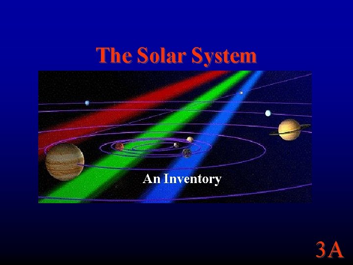 The Solar System An Inventory 3 A 