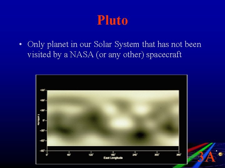 Pluto • Only planet in our Solar System that has not been visited by