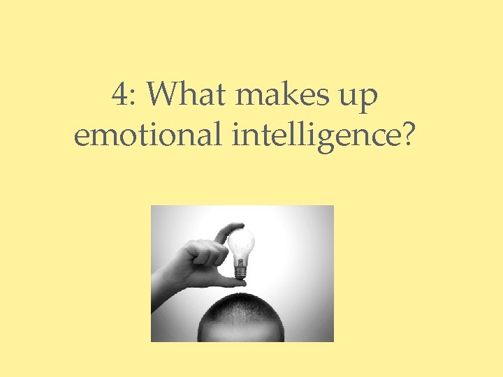4: What makes up emotional intelligence? 