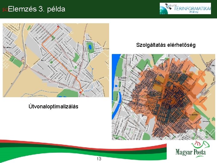  Elemzés 3. példa Szolgáltatás elérhetőség Útvonaloptimalizálás 13 
