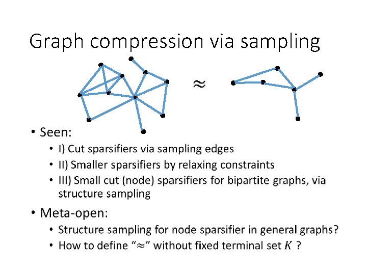 Graph compression via sampling • 