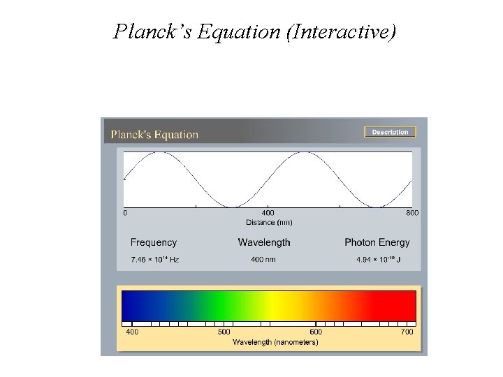 Planck’s Equation (Interactive) Planck’s Equation (Interactive)