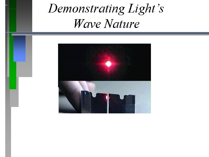 Demonstrating Light’s Wave Nature Demonstrating Light’s Wave Nature