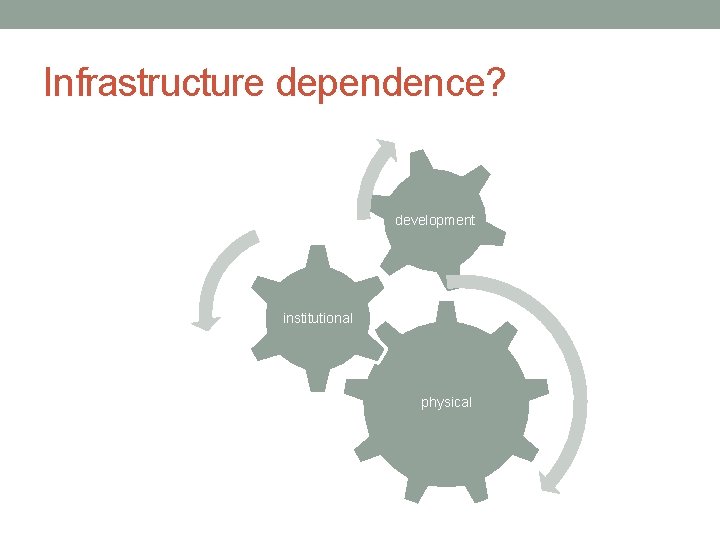 Infrastructure dependence? development institutional physical 