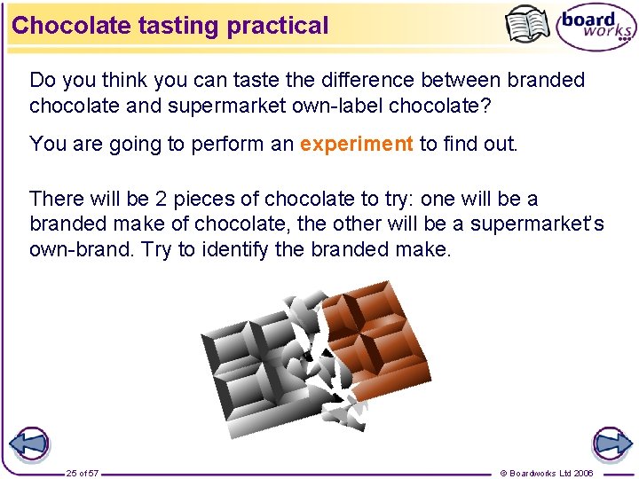 Chocolate tasting practical Do you think you can taste the difference between branded chocolate