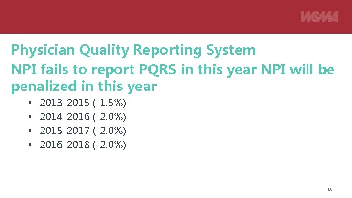 Physician Quality Reporting System NPI fails to report PQRS in this year NPI will