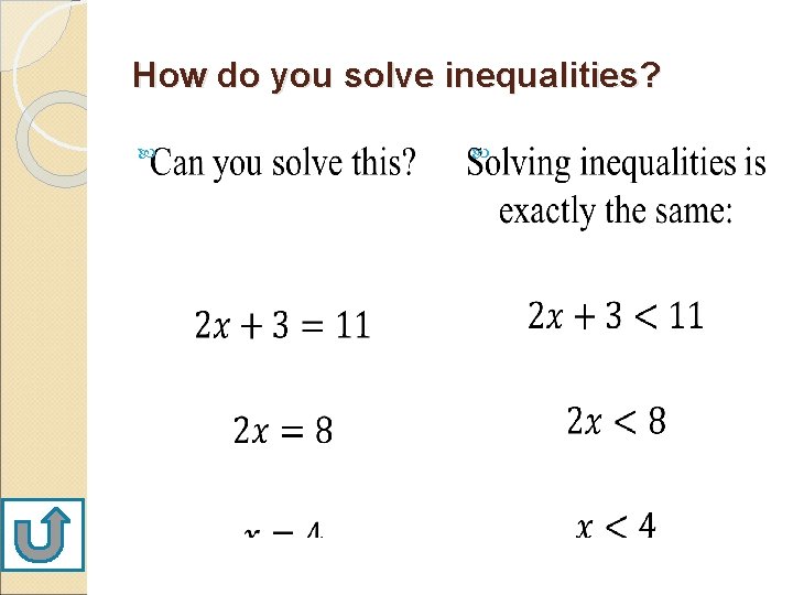 How do you solve inequalities? 