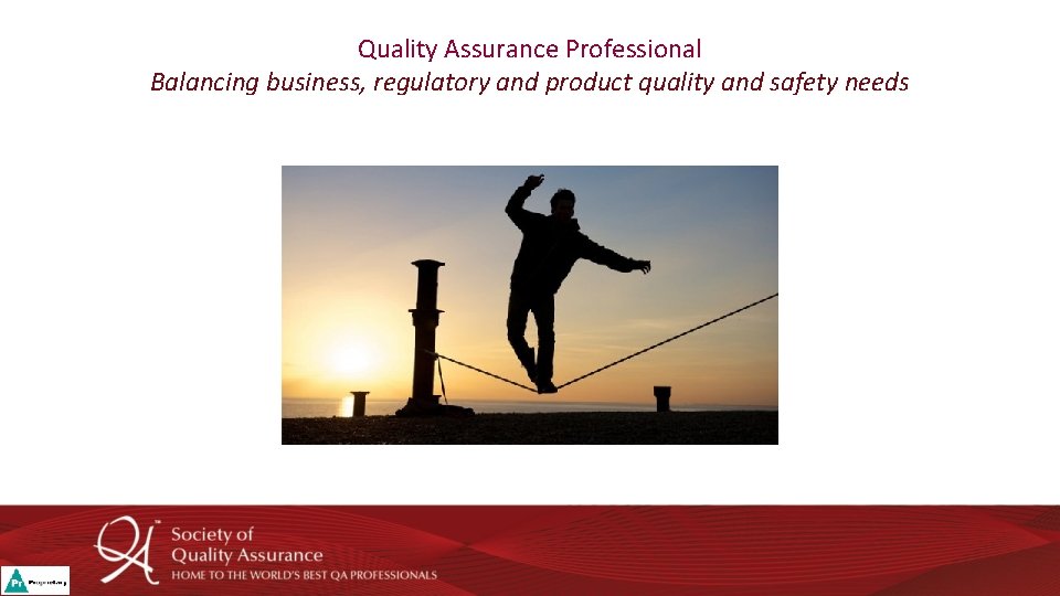 Quality Assurance Professional Balancing business, regulatory and product quality and safety needs Quality Assurance Professional Balancing business, regulatory and product quality and safety needs