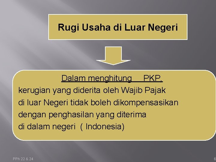 Rugi Usaha di Luar Negeri Dalam menghitung PKP, kerugian yang diderita oleh Wajib Pajak