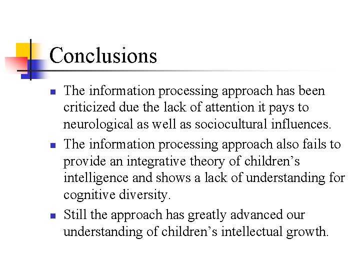 Chapter Eight Cognitive Development Information Processing Perspectives ...