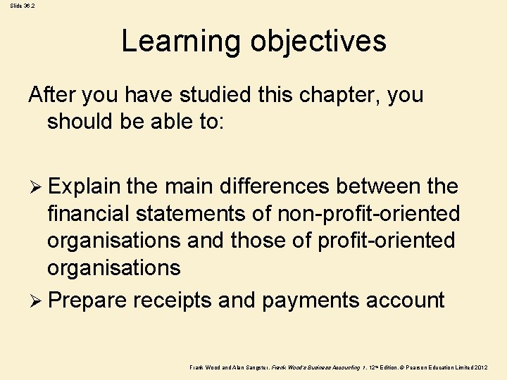Slide 36. 2 Learning objectives After you have studied this chapter, you should be Slide 36. 2 Learning objectives After you have studied this chapter, you should be