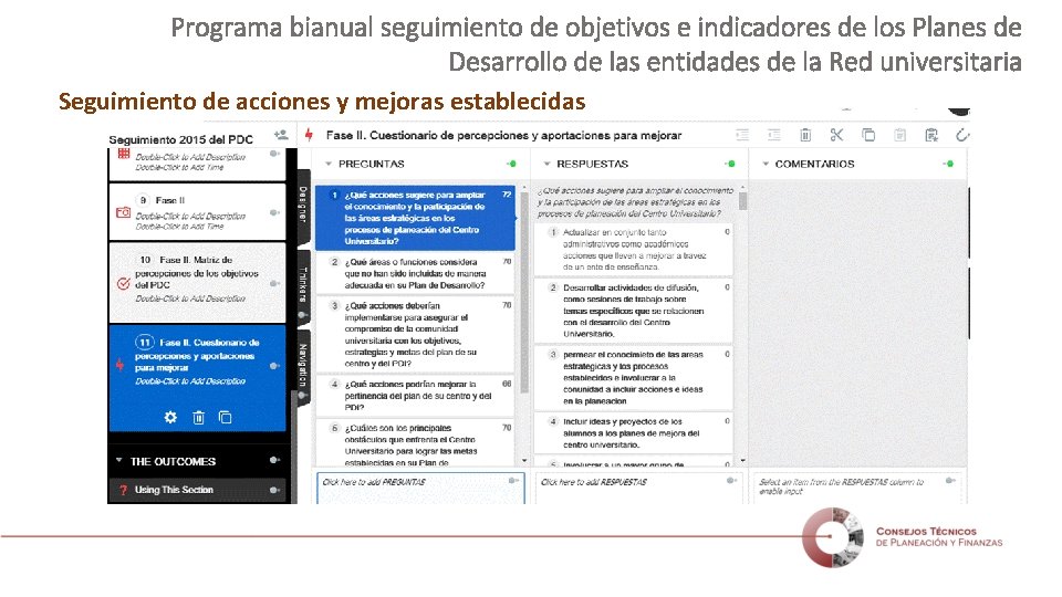 Programa bianual seguimiento de objetivos e indicadores de los Planes de Desarrollo de las