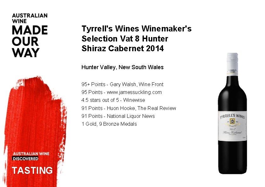 Tyrrell's Winemaker's Selection Vat 8 Hunter Shiraz Cabernet 2014 Hunter Valley, New South Wales